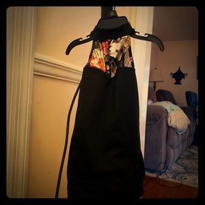 Black leotard with floral prints